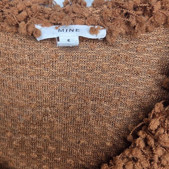 Mine Womens Rust Brown V-Neck Ligtweight Unique Textured Pullover‎ Size Small - Picture 4 of 4